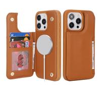 SailorTech Coque pour iPhone 12 Pro Max Étui avec mag Safe Porte-Cartes de crédit, Etui pour iPhone 12 Pro Max Housse Portefeuille avec Fentes pour Cartes de crédit-Marron