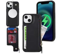 SailorTech Coque pour iPhone 13 Étui avec Porte-Cartes de crédit, Etui pour iPhone 13 Housse Portefeuille avec mag Safe Fentes pour Cartes de crédit-Noir