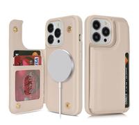 SailorTech Coque pour iPhone 13 Pro Étui avec mag Safe Porte-Cartes de crédit, Etui pour iPhone 13 Pro Housse Portefeuille avec Fentes pour Cartes de crédit-Beige