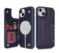 SailorTech Coque pour iPhone 14 Plus Étui avec mag Safe Porte-Cartes de crédit, Etui pour iPhone 14 Plus Housse Portefeuille avec Fentes pour Cartes de crédit-Bleu