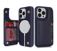 SailorTech Coque pour iPhone 15 Pro Étui avec mag Safe Porte-Cartes de crédit, Etui pour iPhone 15 Pro Housse Portefeuille avec Fentes pour Cartes de crédit-Bleu