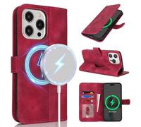 SailorTech Coque pour iPhone 15 Pro Étui avec Porte-Cartes de crédit, Etui pour iPhone 15 Pro Housse avec Étui en Cuir Portefeuille avec Fentes pour Cartes de crédit-Bourgogne