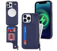 SailorTech Coque pour iPhone 15 Pro Max Étui avec Porte-Cartes de crédit, Etui pour iPhone 15 Pro Max Housse Portefeuille avec mag Safe Fentes pour Cartes de crédit-Bleu