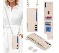 SailorTech Coque pour Samsung Galaxy A05s Étui avec Porte-Cartes de crédit, Etui pour Samsung Galaxy A05s Housse avec Courroie de Cou Portefeuille avec Fentes pour Cartes de crédit-Abricot