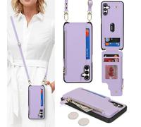 SailorTech Coque pour Samsung Galaxy A13 5G Étui avec Porte-Cartes de crédit, Etui pour Samsung Galaxy A04s Housse avec Courroie de Cou Portefeuille avec Fentes pour Cartes de crédit-Pourpre