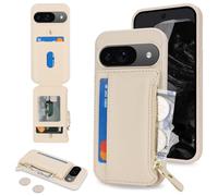 SailorTech Etui pour Google Pixel 9 Étui avec Porte-Cartes de crédit, Housse pour Google Pixel 9 Pro Étui à Fermeture éclair Portefeuille avec Fentes pour Cartes de crédit-Abricot