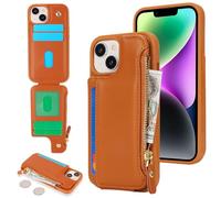 SailorTech Etui pour iPhone 14 Étui avec Porte-Cartes de crédit, Housse pour iPhone 14 Étui à Fermeture éclair Portefeuille avec Fentes pour Cartes de crédit-Marron