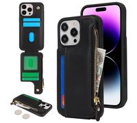 SailorTech Etui pour iPhone 14 Pro Max Étui avec Porte-Cartes de crédit, Housse pour iPhone 14 Pro Max Étui à Fermeture éclair Portefeuille avec Fentes pour Cartes de crédit-Noir