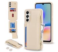SailorTech Etui pour Samsung Galaxy A05s Étui avec Porte-Cartes de crédit, Housse pour Samsung A05s Étui à Fermeture éclair Portefeuille avec Fentes pour Cartes de crédit-Abricot
