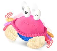 SAIMAND Jouet Bébé 6-18 Mois - Peluche Crabe Musicale Interactive avec Enregistrement, Jouet d’Éveil pour Tummy Time, Jeu Sensoriel Bébé, Cadeau Garçon Fille 1 2 3 Ans (Rose)