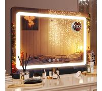 Saimeihome Grand Miroir de courtoisie avec éclairage - 3 Couleurs de lumière - Miroir Hollywood avec USB et loupe 10X - Contrôle Tactile - pour Table ou Support Mural - 80 x 55 cm - Noir
