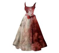 Saingace 2024 Robe EnsanglantéE Gothique Costume Halloween SorcièRe Deguisement Femme Grande Taille AnnéE 70 Robe Ample ÉTé Costume Epoque