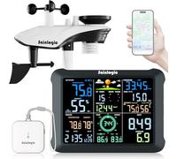 Sainlogic Station Météo Intelligente WLAN, Capteur Intérieur/Extérieur Sans Fil, Prévisions Météo 24/7 par IA Weatherseed®, avec UV, Alertes et Export de Données sur 2 Ans (Uniquement 2.4 GHz)