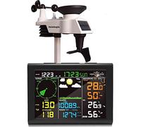 Sainlogic Station Météo Intérieur Extérieur Sans Fil, 8-en-1 Station Météo et Baromètres, Thermomètre Intérieur, Anémomètre, Pluviomètre Extérieur Jardin, Hygromètre, Alerte Personnalisée (Sans WiFi)
