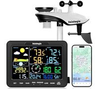 Sainlogic Station Météorologique Intelligente Sans Fil WiFi, IA 24/7 Weatherseed®, Alerte App/Courriel, Anémomètre et Pluviomètre Numériques, Stockage de Données de 2 Ans