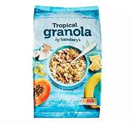 Sainsbury's Granola Tropical 1 kg - Un mélange d'avoine grillée au miel avec des fruits tropicaux séchés sucrés.