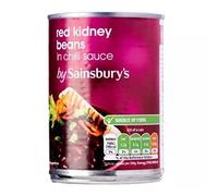 Sainsbury's Haricots rouges dans une sauce piment 400 g - Bonne source de protéines savoureuses Bon coup de pied pour les haricots Idéal en sauce et curry