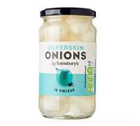 Sainsbury's Oignons dans du vinaigre 465 g - Oignons en peau d'argent cueillis dans du vinaigre spiritueux