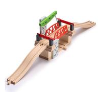SainSmart Jr. Ensemble d'accessoires de train en bois, pont élévateur mobile avec rail pour enfants, compatible avec Thomas, Brio, Chuggington, Melissa et Doug