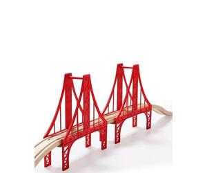 SainSmart Jr. Ensemble de Trains en Bois, Double Pont Suspendu, Compatible avec Brio, Thomas, Melissa et Doug