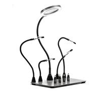 SainSmart Station de soudage magnétique avec une base plus grande de 28 x 18 cm, lampe loupe LED 5x, 4 supports de circuit imprimé et 4 mains d'aide magnétiques flexibles