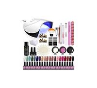 Saint-acior kit poly extension construction gel 20pc vernis semi permanent 36w uv/led lampe à ongles quick building cleanser plus base coat top coat