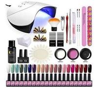 Saint-acior kit poly extension construction gel 20pc vernis semi permanent 36w uv/led lampe à ongles quick building cleanser plus base coat top coat