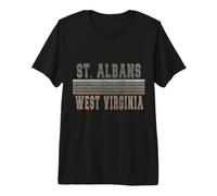 Saint Albans rétro, Virginie-Occidentale T-Shirt Haut de Gamme