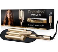 - Saint Algue - Waves Black, Fer À Onduler + Spray Texturisant Deep Waves, Boucleur Effet Wavy, Styler Complet, Revêtement Céramique Et Tourmaline, Noir Mat