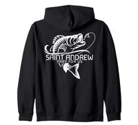 Saint Andrew Fishing Patron du Saint catholique des pêcheurs Sweat à Capuche