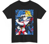 Saint Anime Seiya Shirt Print Art Crew Neck Short Sleeve T-Shirts Cotton Tees Black Manches Courtes(X-Large)