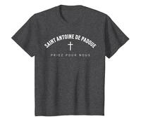 Saint Antoine de Padoue Patron Chrétien Catholique T-Shirt, Enfant, Chiné Foncé, 6 Ans