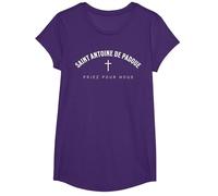 Saint Antoine de Padoue Patron Chrétien Catholique T-Shirt, Fille, Violet, L