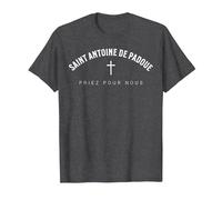 Saint Antoine de Padoue Patron Chrétien Catholique T-Shirt, Homme, Chiné Foncé, XL