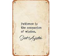 Saint Augustine, Patience is the companion of wisdom. Impression photographique en métal vintage 30,5 x 20,3 cm