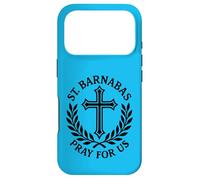 Saint Barnabas Pray for Us Croix catholique Laurel Coque pour iPhone 17 Pro