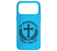 Saint Barnabas Pray for Us Croix catholique Laurel Coque pour iPhone 17 Pro Max