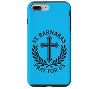 Saint Barnabas Pray for Us Croix catholique Laurel Coque pour iPhone 7 Plus/8 Plus