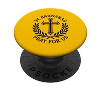 Saint Barnabas Pray for Us Croix catholique Laurel PopSockets PopGrip Adhésif
