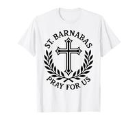 Saint Barnabas Pray for Us Croix catholique Laurel T-Shirt