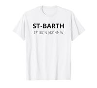 Saint Barth Coordonnées GPS ville St-Barth T-Shirt
