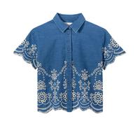 MC2 Saint Barth - Clementine Chambray Shirt - Femme - Blouses et Chemises - Bleu - Taille: 38 FR