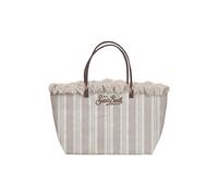 Saint Barth MC2 CITY BAG MID FRINGE À RAYURES BEIGE, multicolore, Taille unique