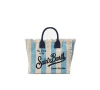 Saint Barth MC2 Sac Colette en toile à rayures bleu clair Dimensions : 30 x 22 x 15 cm