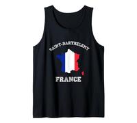 Saint-Barthélemy France Vintage France Drapeau Carte Débardeur