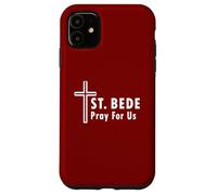 Saint Bède Pray for Us Croix de Saint catholique Coque pour iPhone 11