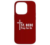 Saint Bède Pray for Us Croix de Saint catholique Coque pour iPhone 14 Pro