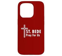 Saint Bède Pray for Us Croix de Saint catholique Coque pour iPhone 15 Pro