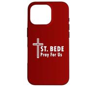 Saint Bède Pray for Us Croix de Saint catholique Coque pour iPhone 16 Pro