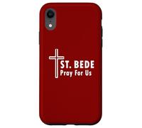 Saint Bède Pray for Us Croix de Saint catholique Coque pour iPhone XR
